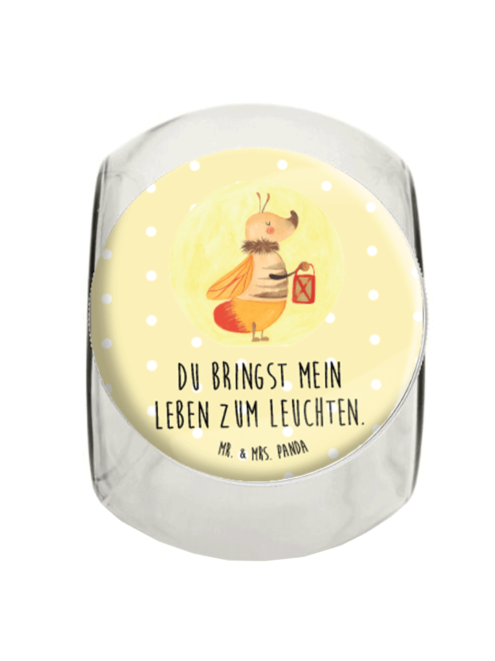 Bonbonglas Glühwürmchen mit Spruch in Gelb Pastell