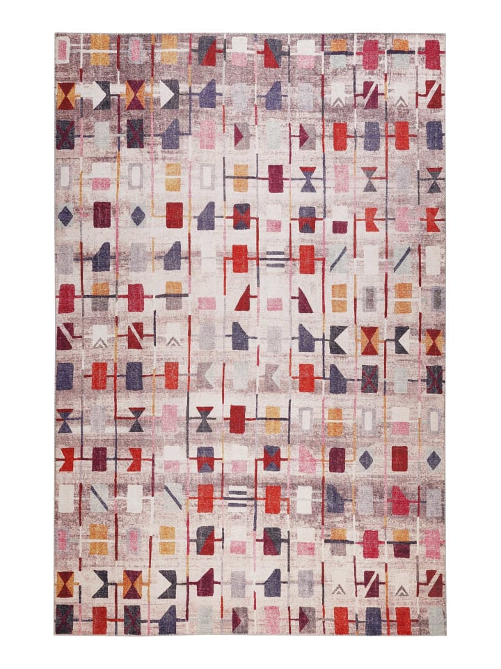 Teppich "Monor Beach" in Beige/Rot/Blau/Gelb