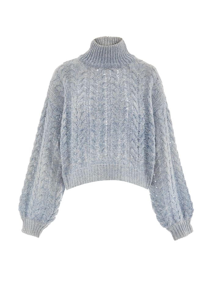 Damen Pullover in BLAU WOLLWEISS