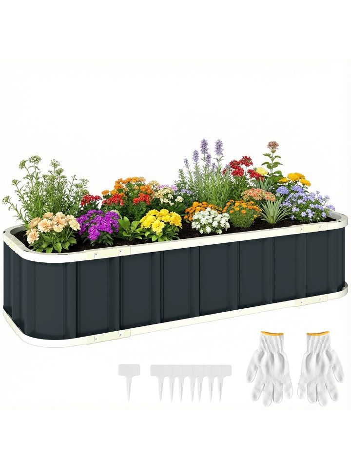 Hochbeet in Dunkelgrau 136L x 52B x 31H cm