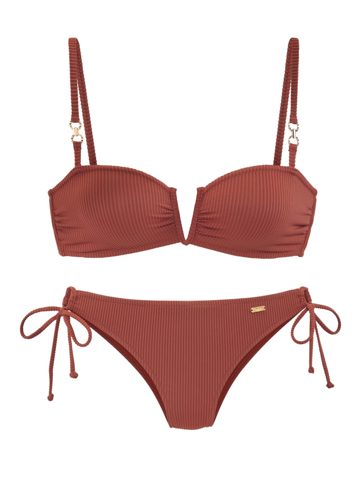 Bandeau-Bikini in rostrot