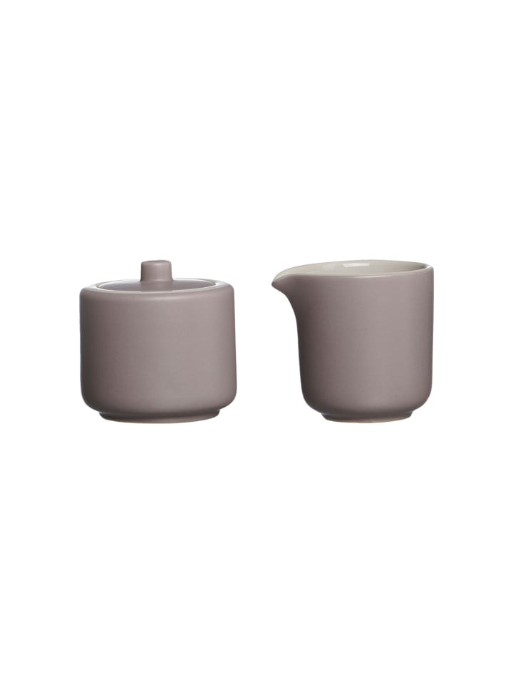 2er Set Milch- und Zuckerset Jasper in in taupe