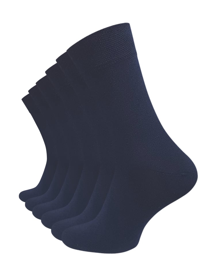 6 Paar Socken ohne Gummibund in marine blau