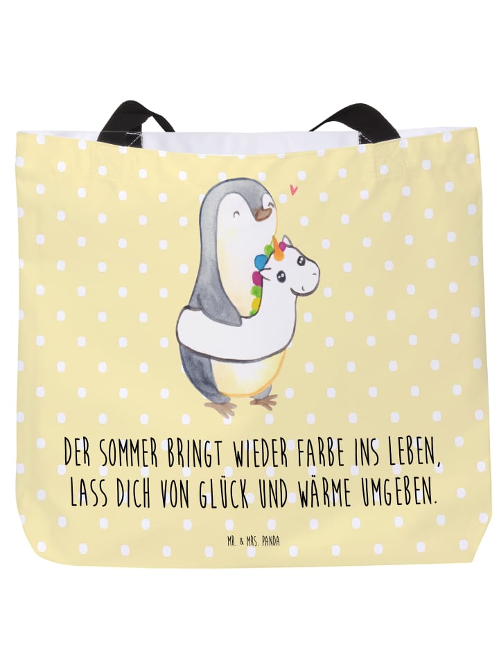 Tote Bag Sommerfarben mit Spruch in Gelb Pastell