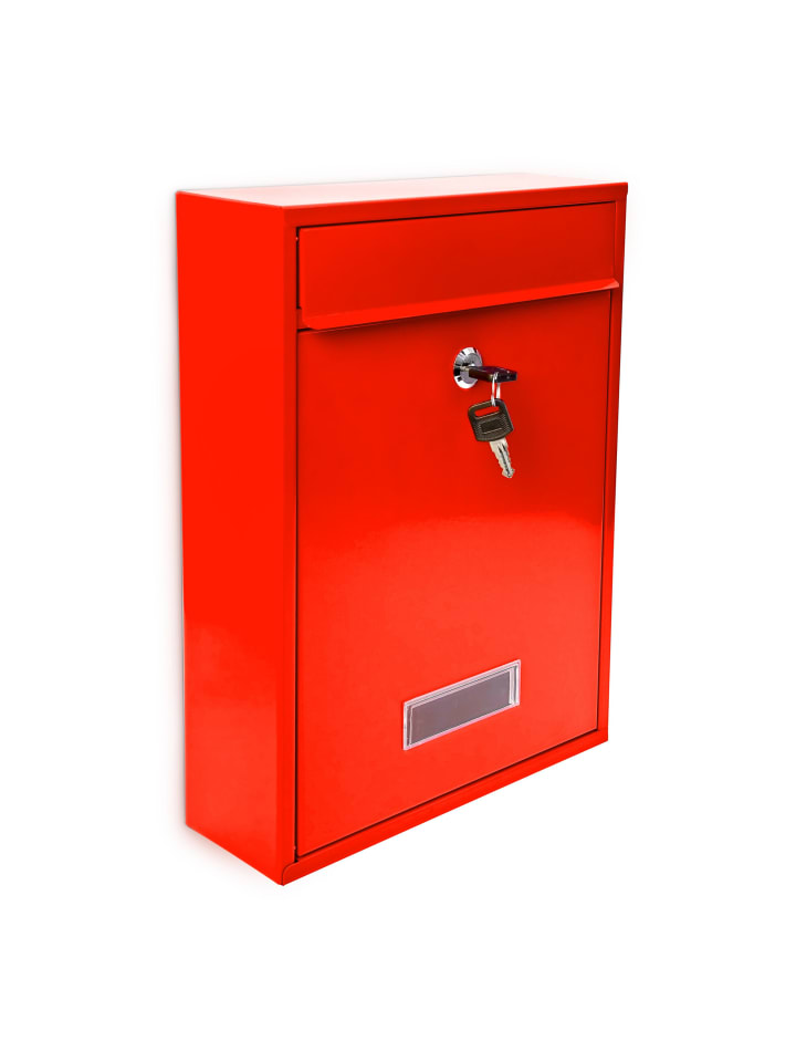 Briefkasten in Rot - (B)35 x (H)26,5 x (T)8,5 cm