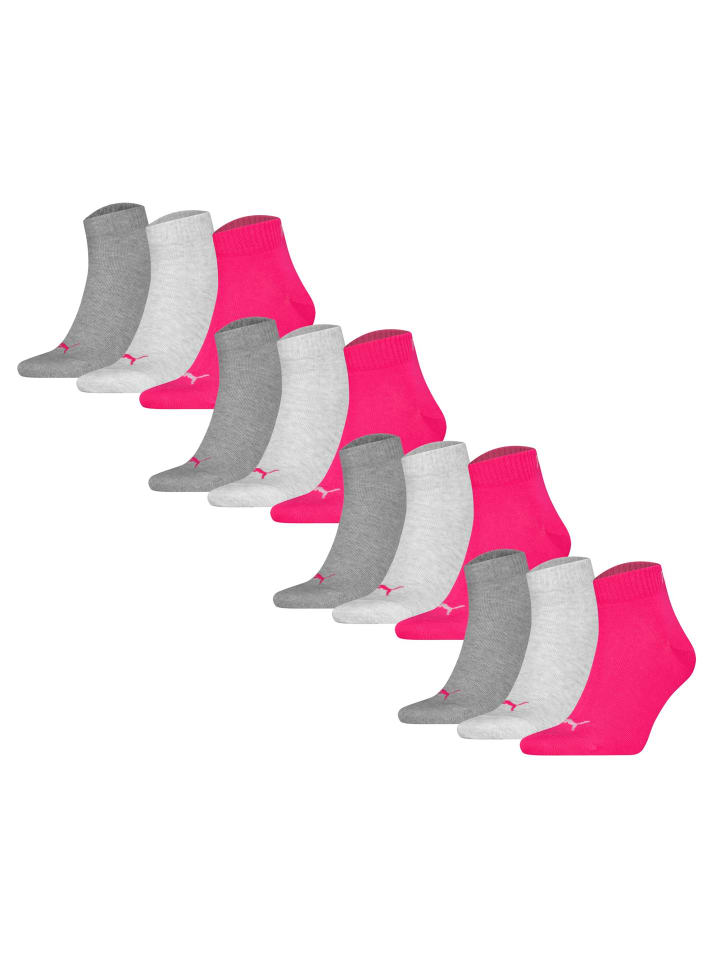 Socken 12er Pack in Pink/Grau