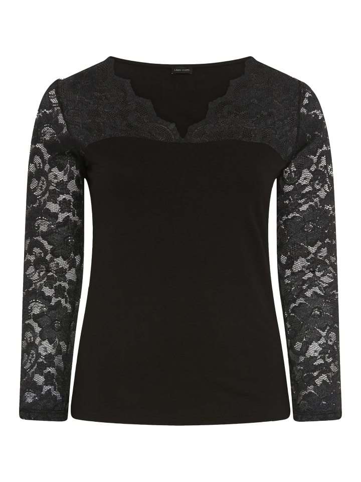 Spitzenshirt in schwarz