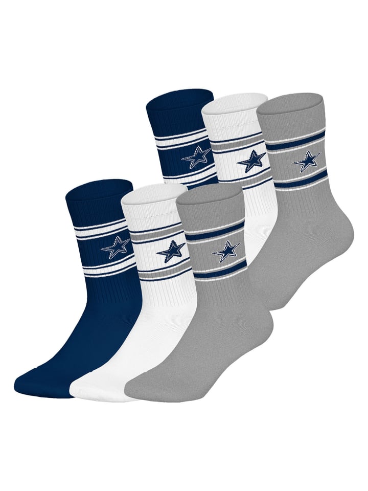 Freizeitsocken Dallas Cowboys Crew in WHT/BLU/GRY