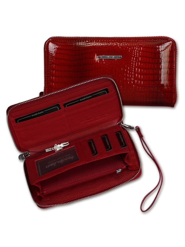 Wristlet, Clutch, Portemonnaie Leder ca. 19cm breit ca. 10cm hoch