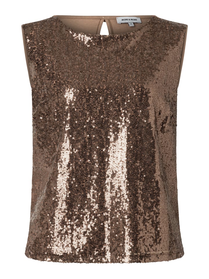 glitzerndes Top, Pailletten in brown