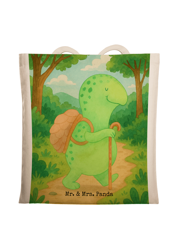 Tasche Schildkröte Wanderer Design ohne Spruch in Weiß