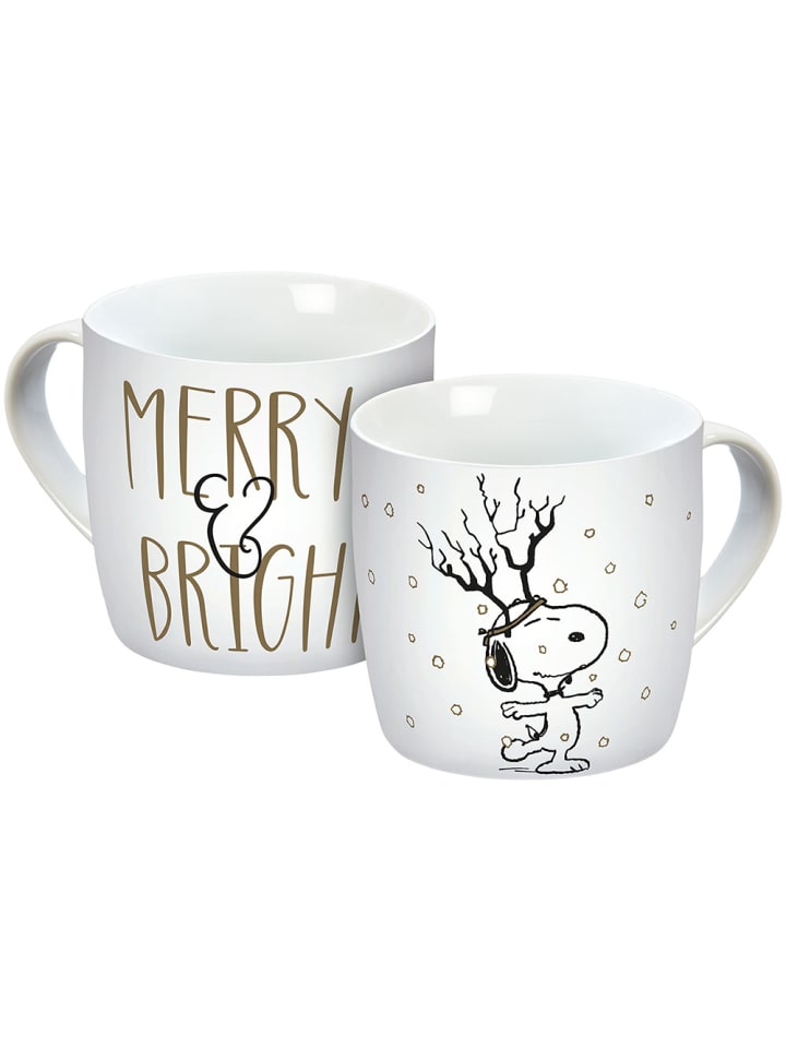 Tasse Peanuts Merry & Bright in Weiß - 300 ml