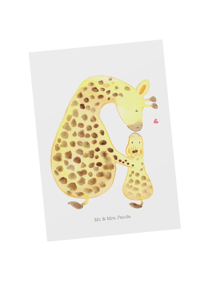 Postkarte Giraffe Kind ohne Spruch in Weiß