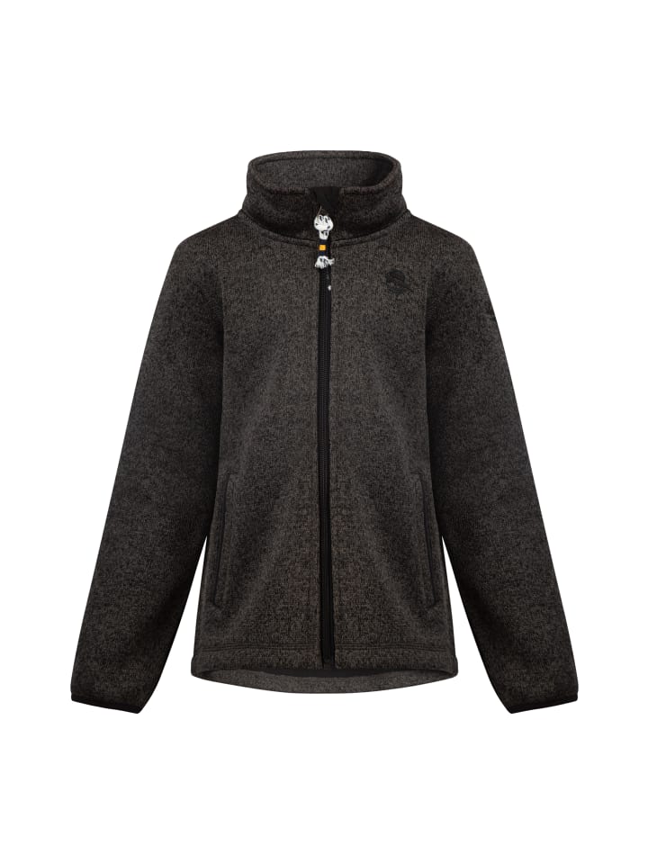 Jungen Strickfleecejacke in Grau Melange
