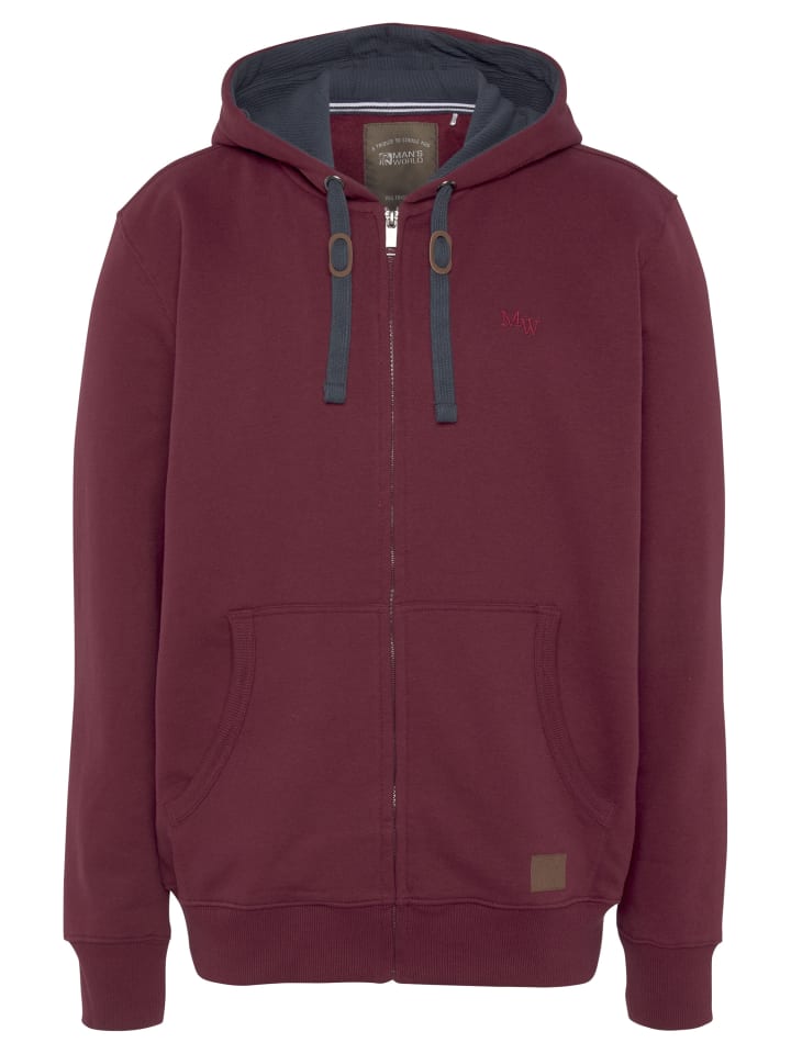 Kapuzensweatjacke in bordeaux