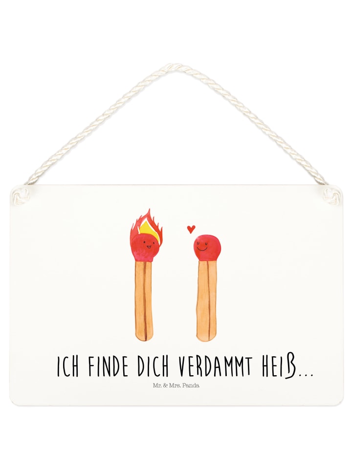 Holzbild Streichhölzer mit Spruch in Weiß