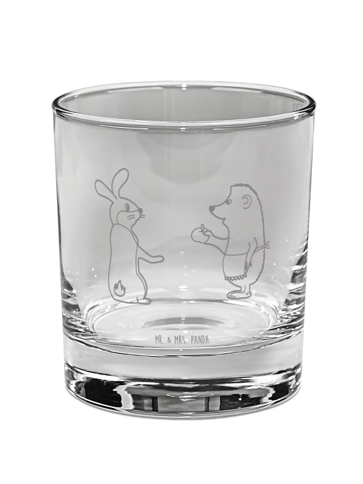 Wasserglas Hase Igel ohne Spruch in Transparent