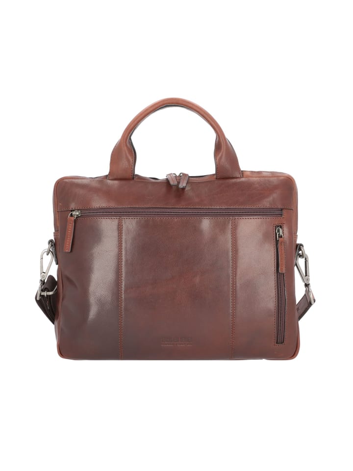 Roma Aktentasche Leder 38 cm Laptopfach braun