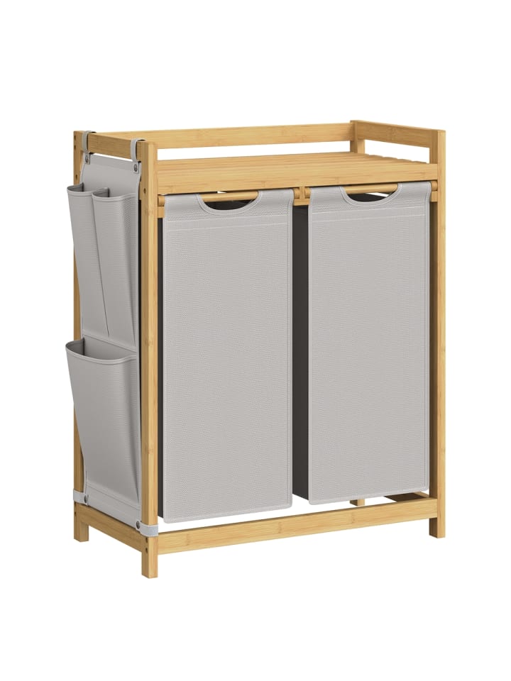 Wäschekorb Rocki in Rauchgrau - (B)33 x (H)78 x (T)63.2 cm
