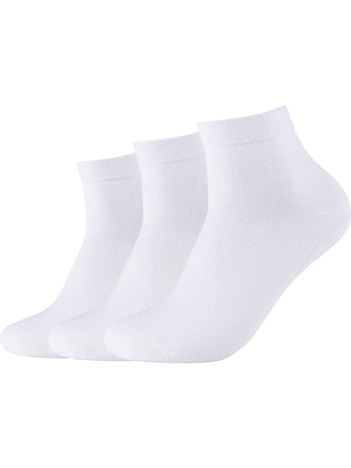 Baumwolle Bio Unisex-Kurzsocken 3 Paar ca-soft in weiß