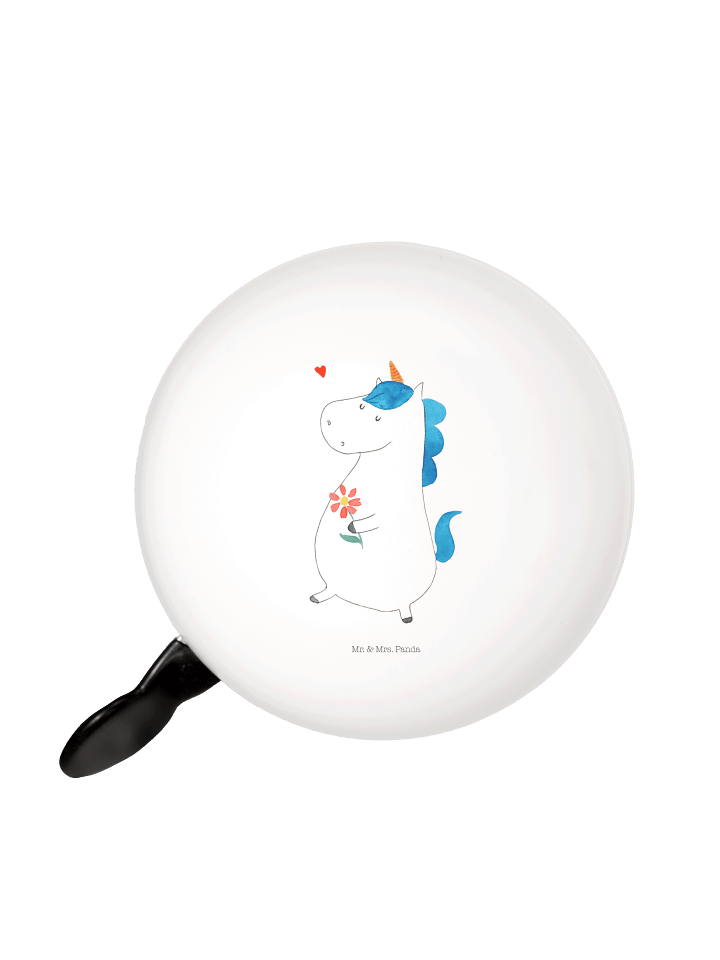 Fahrradklingel Einhorn Spaziergang ohne Spruch in Weiß