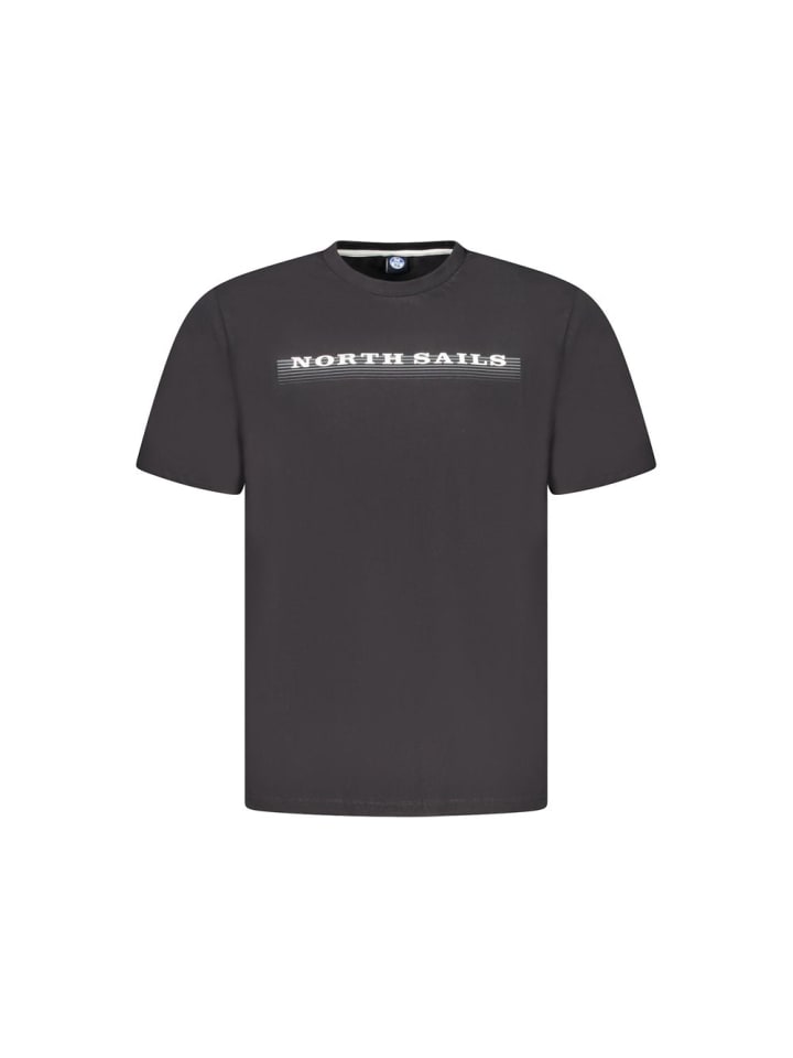 Schwarz Baumwolle Herren T-Shirt