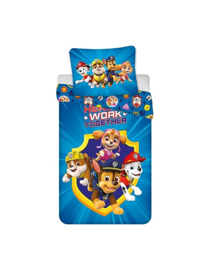 Paw Patrol Bettwäsche-Set – 1x Deckenbezug 140x200 & 1x Kissenbezug in Blau