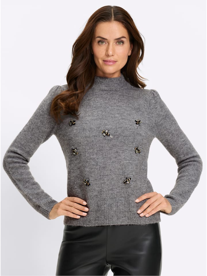 Pullover in grau-meliert