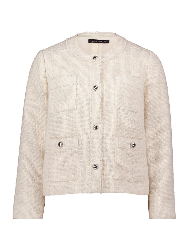Blazer-Jacke mit Fransen in beige