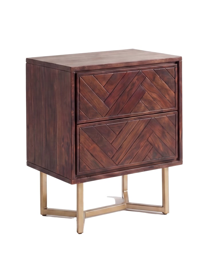 Nachttisch in Braun / Akazie / 45x40x57