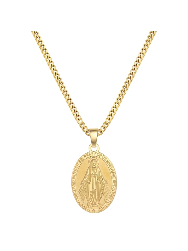 Kette Wundertätige Medaille aus Edelstahl in gelbgold