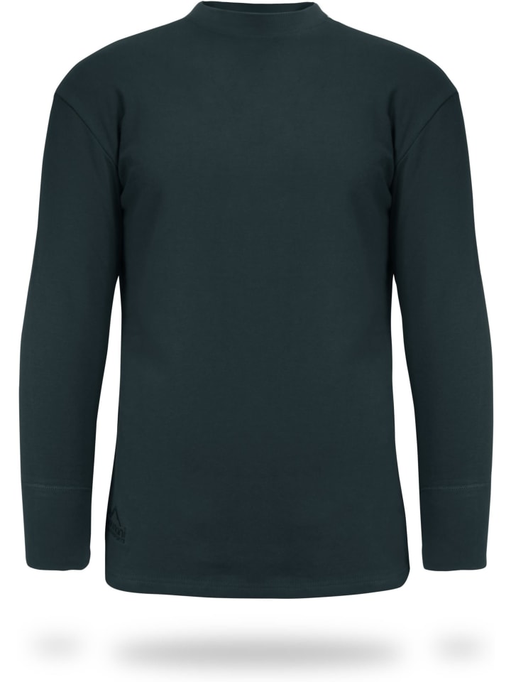 Herren Winter Plüsch Langarm-Shirt Mackenzie in Schwarz