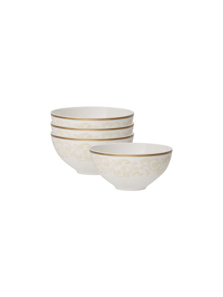 4er Set Schälchen Ivoire in Weiß-Gold ø 11 cm