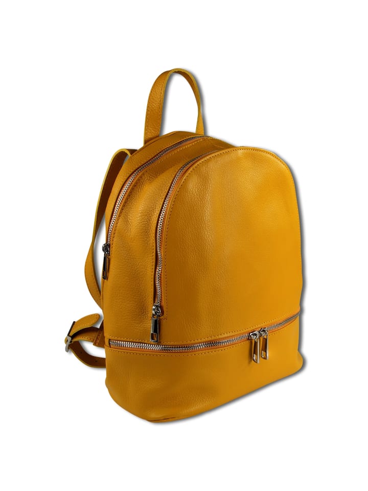 Toscanto Cityrucksack Leder gelb ca. 32cm