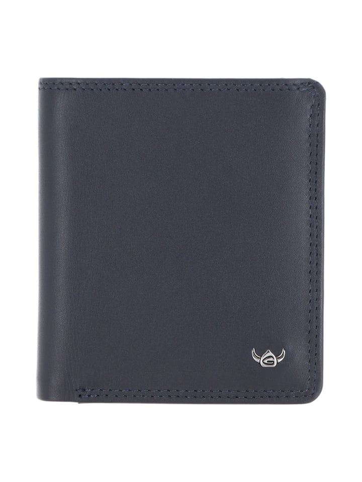 Polo Geldbörse RFID Schutz Leder 10 cm marineblau