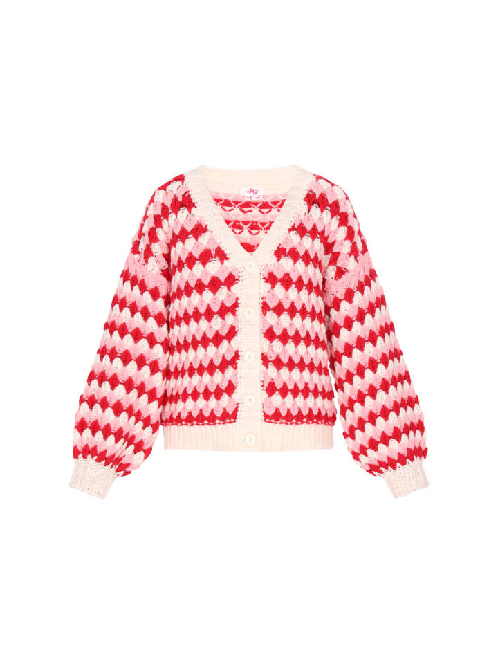 Women Cardigan in red multicolor