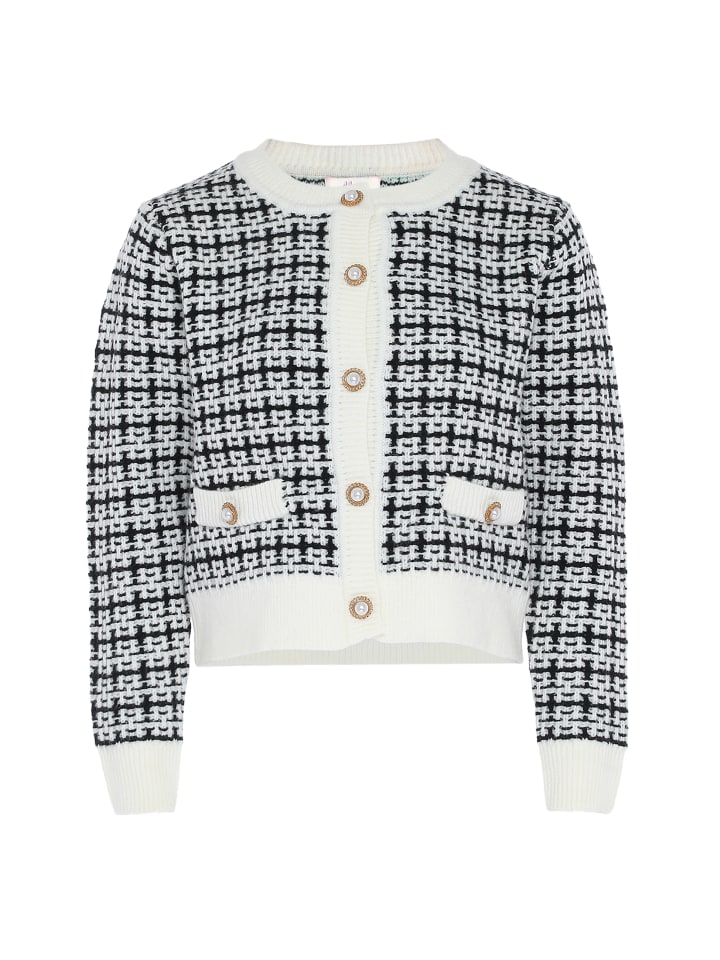 Women Cardigan in Schwarz Wollweiss
