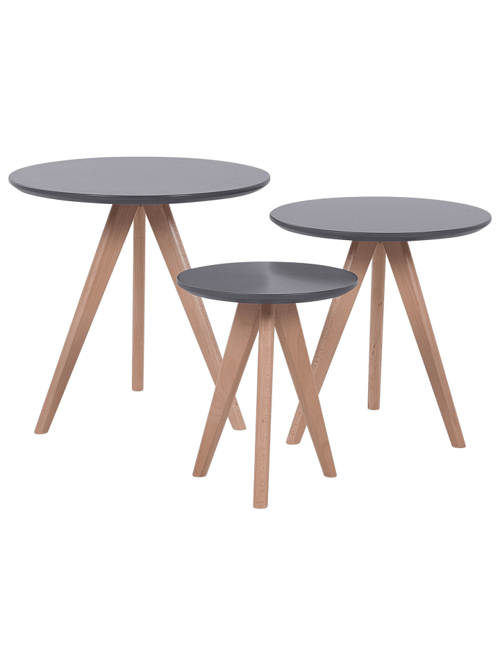 3er-Set Couchtisch VEGAS in Grau/Braun