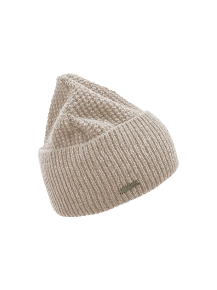 Strickmütze in beige