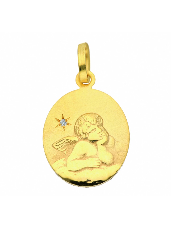 Damen 333 Gold Anhänger Amor mit Diamant in gold