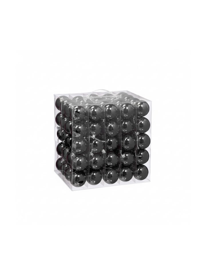 100 x Weihnachtskugeln Set in Schwarz