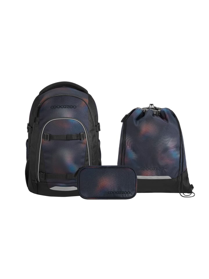 Schulrucksack-Set MATE "Rainbow Illusion" 3-tlg. in Schwarz