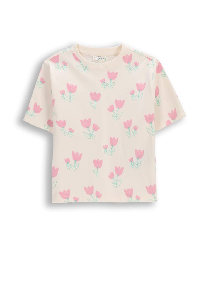 T-Shirt mit kurzen Ärmeln in ecru