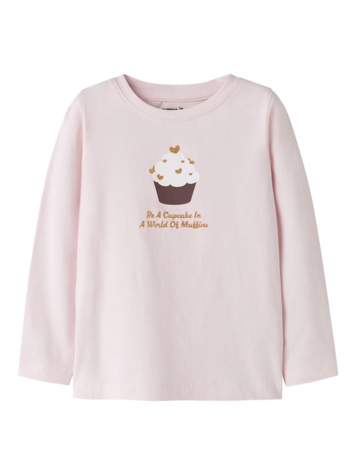 Nmfkatelin Glitzerprint Langarmshirt in raindrops on roses