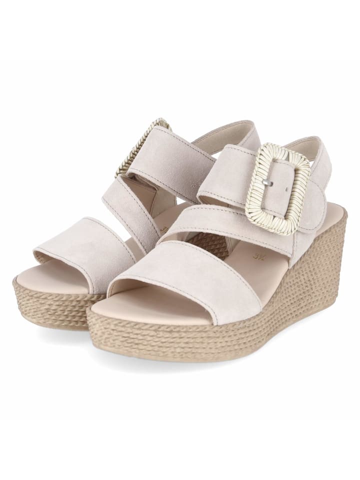 Espadrille-Sandaletten in beige