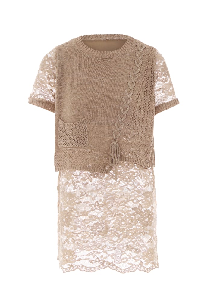 Damen Strickpullover in Taupe