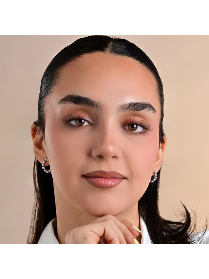Damen Ohrringe – Klappcreole aus 925 Silber in silber