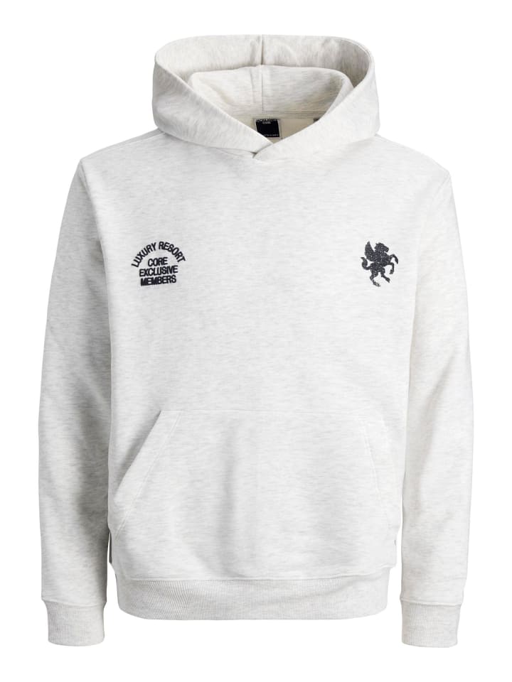 Kapuzenpullover in White Melange