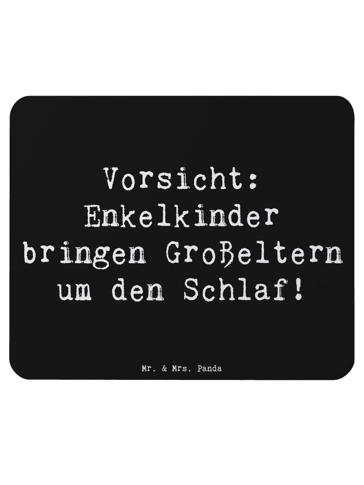 Mauspad Enkelkinder mit Spruch in Schwarz