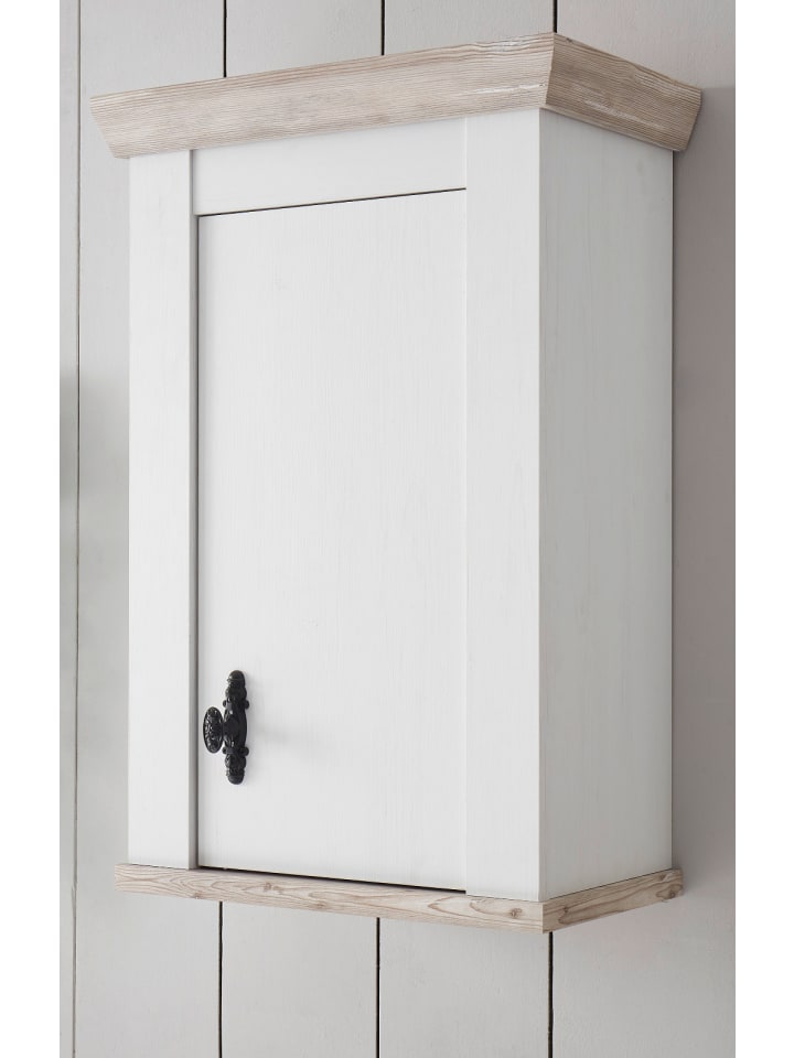 Hängeschrank weiß Pinie Landhaus, Küchenschrank hängend 55 x 85 cm, Soft-Close